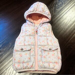 Zara Baby Pink and Gray Quilted Puffer Vest